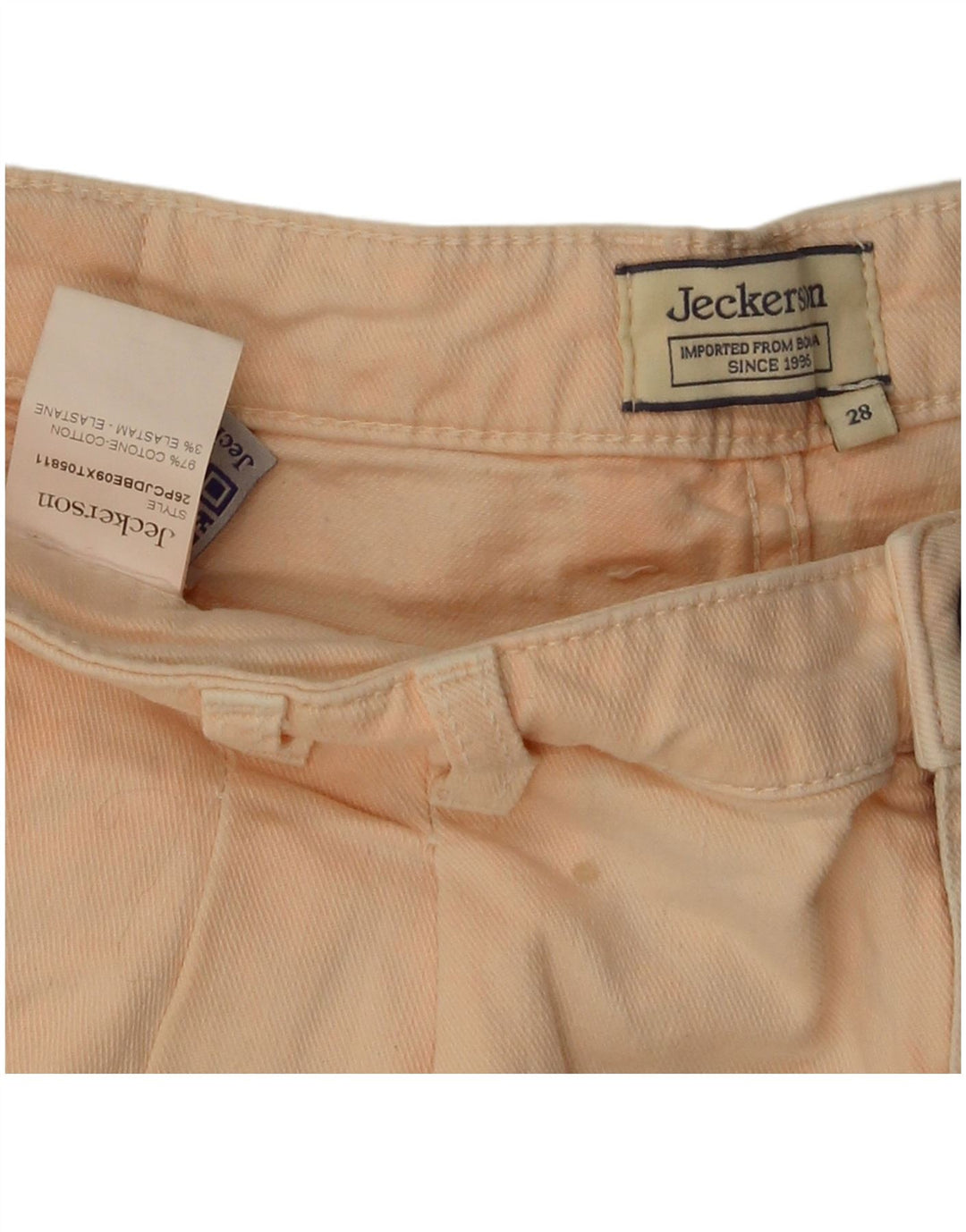 Jeckerson Damen Pegged Denim Shorts W28 Mittelrosa Baumwolle