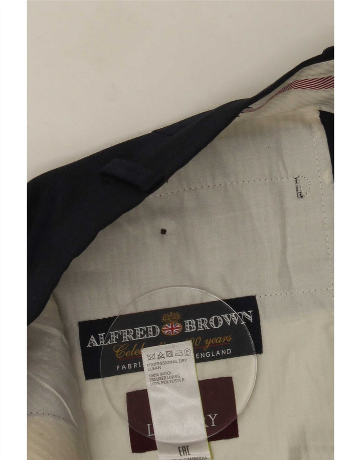 Gerade Herren-Anzughose von Marks & Spencer, W38, L29, marineblaue Wolle