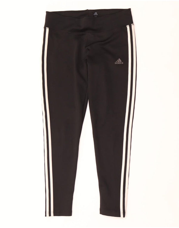 Adidas Damen Climalite Leggings UK 12/14 Medium Schwarz Polyester