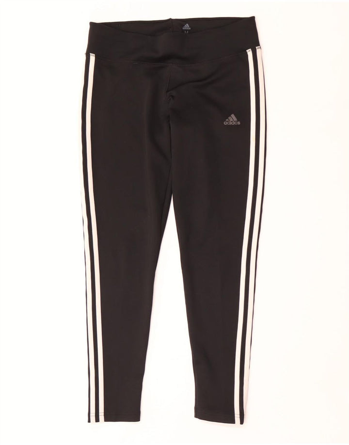 Adidas Damen Climalite Leggings UK 12/14 Medium Schwarz Polyester