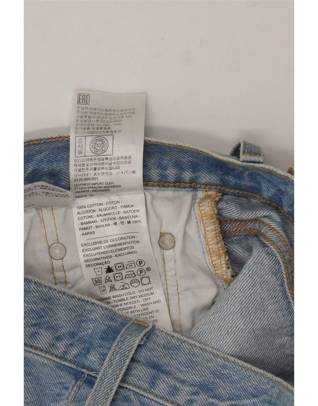 Levi's Damen 501 Denim Shorts W27 Small Blaue Baumwolle