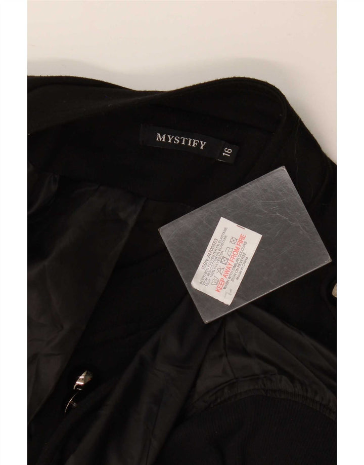 Vintage Damen Blazer Jacke UK 16 Large Schwarz Polyester