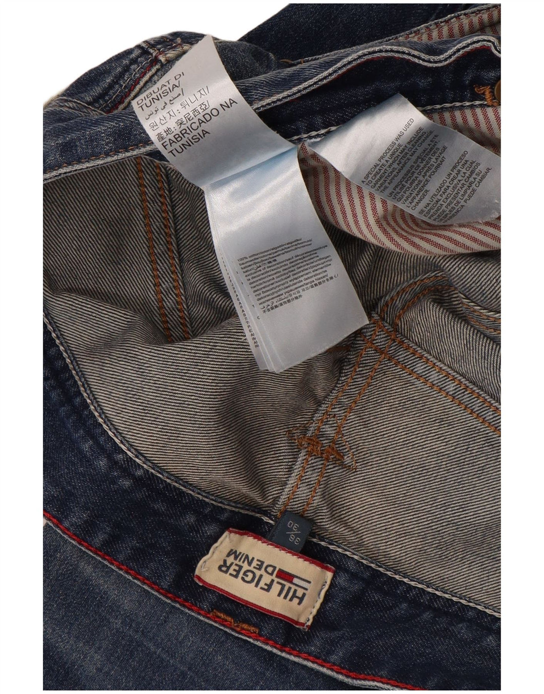 Tommy Hilfiger Herren Straight Jeans W36 L30 Blaue Baumwolle