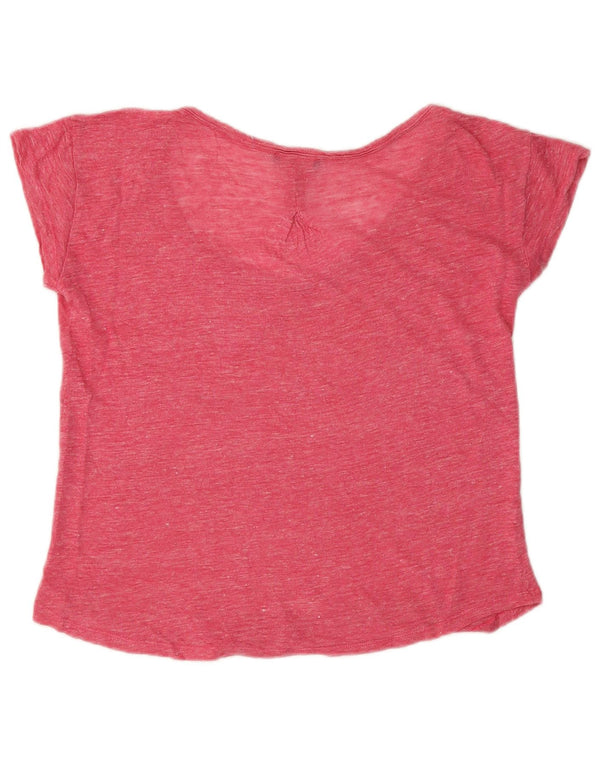 Massimo Dutti Damen T-Shirt Top UK 14 Mittelrosa meliert