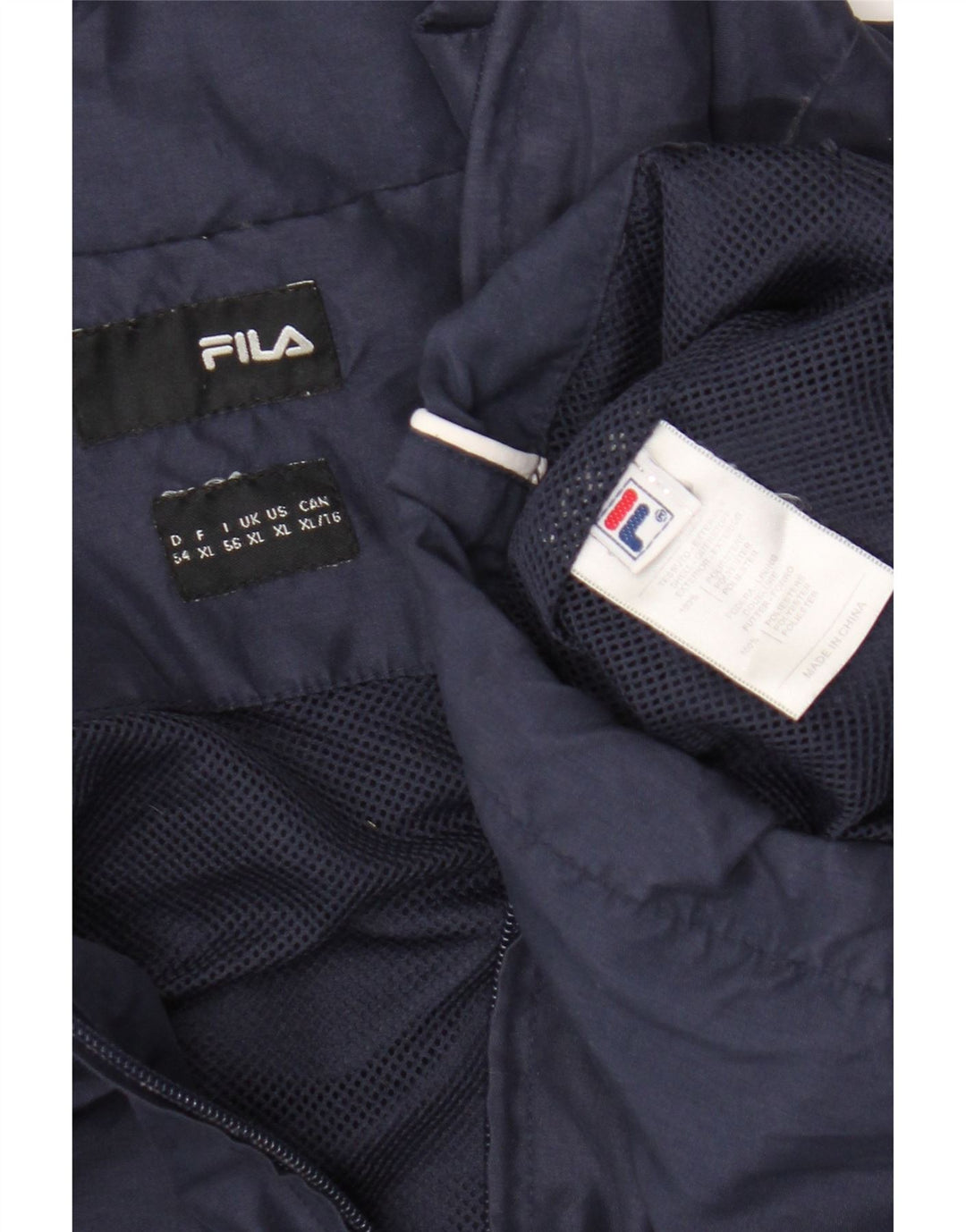 Fila Herren-Regenjacke mit Grafik, UK 42, XL, Marineblau, gestreift, Polyester
