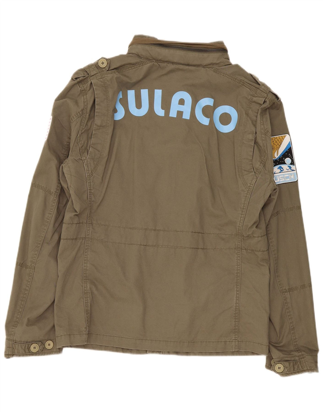 Brandit Herren-Militärjacke mit Grafik, UK 38, mittlere Khaki-Baumwolle