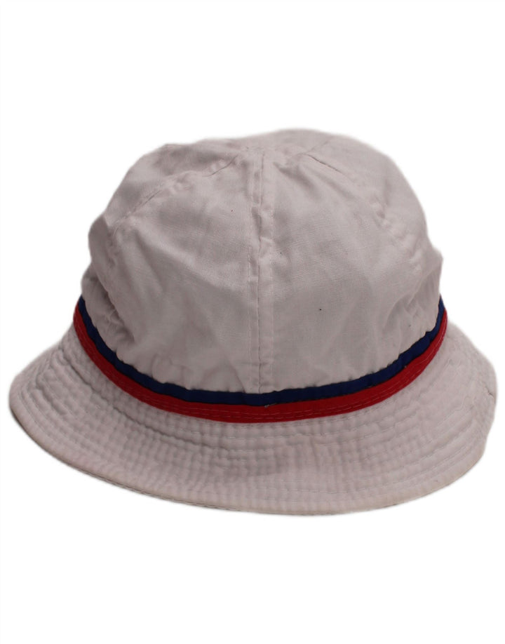 VINTAGE Womens Bucket Hat Small White Cotton Classic