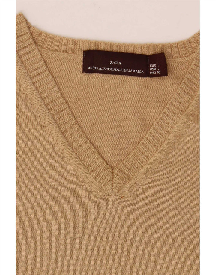 Zara Herren Weste Tank Top Large Beige