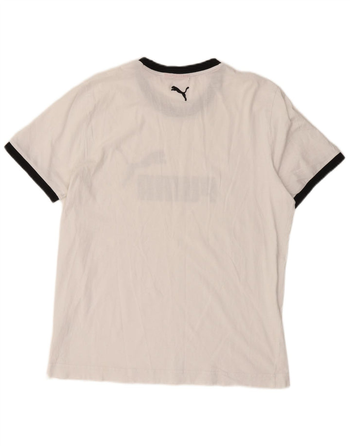 Puma Herren Grafik T-Shirt Top Mittelweiß
