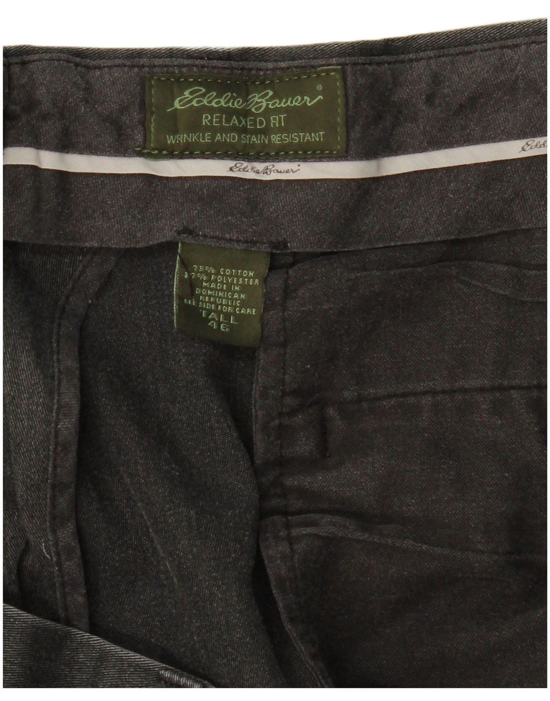 EDDIE BAUER Herren-Chinohose mit entspannter Passform, W46, L31, schwarze Baumwolle