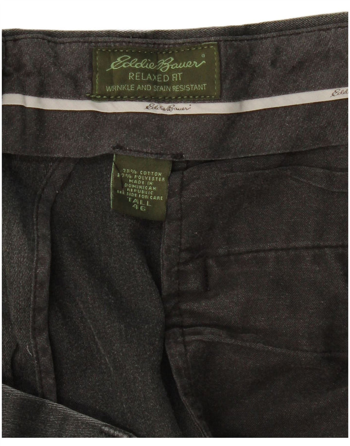 EDDIE BAUER Herren-Chinohose mit entspannter Passform, W46, L31, schwarze Baumwolle