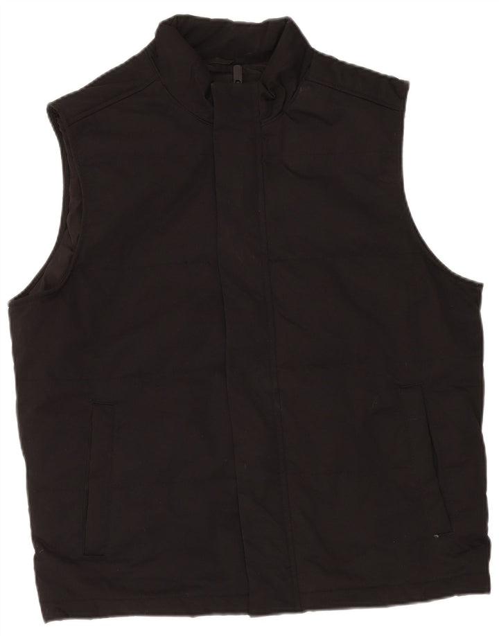ZARA Mens Gilet UK 40 Large Black Polyester