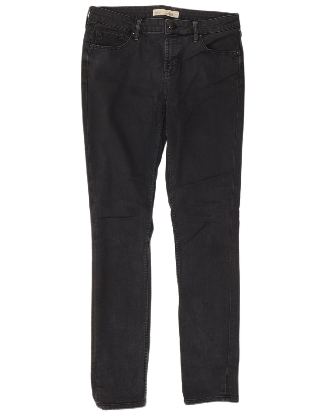 TOPSHOP Damen Baxter Slim Jeans W30 L32 Schwarze Baumwolle