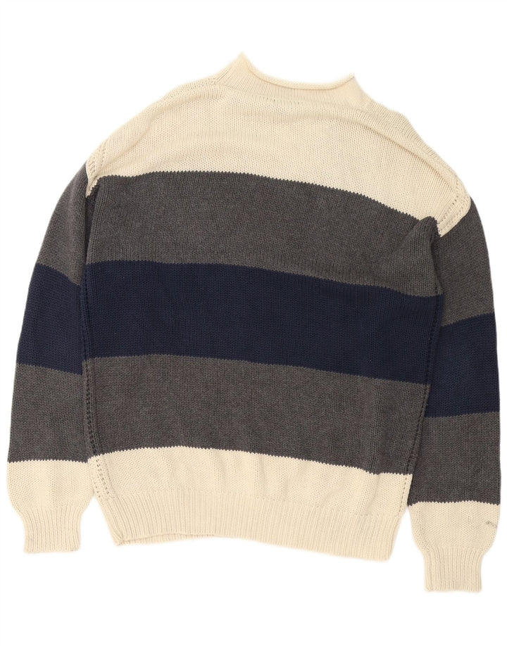 Nautica Herren-Pullover mit Rollkragen, groß, graue Baumwolle im Farbblockdesign