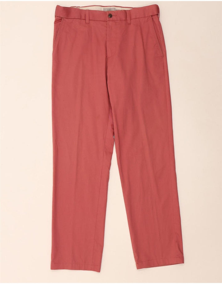 Marks & Spencer Herren-Chinohose mit normaler Passform, W34 L31, rote Baumwolle