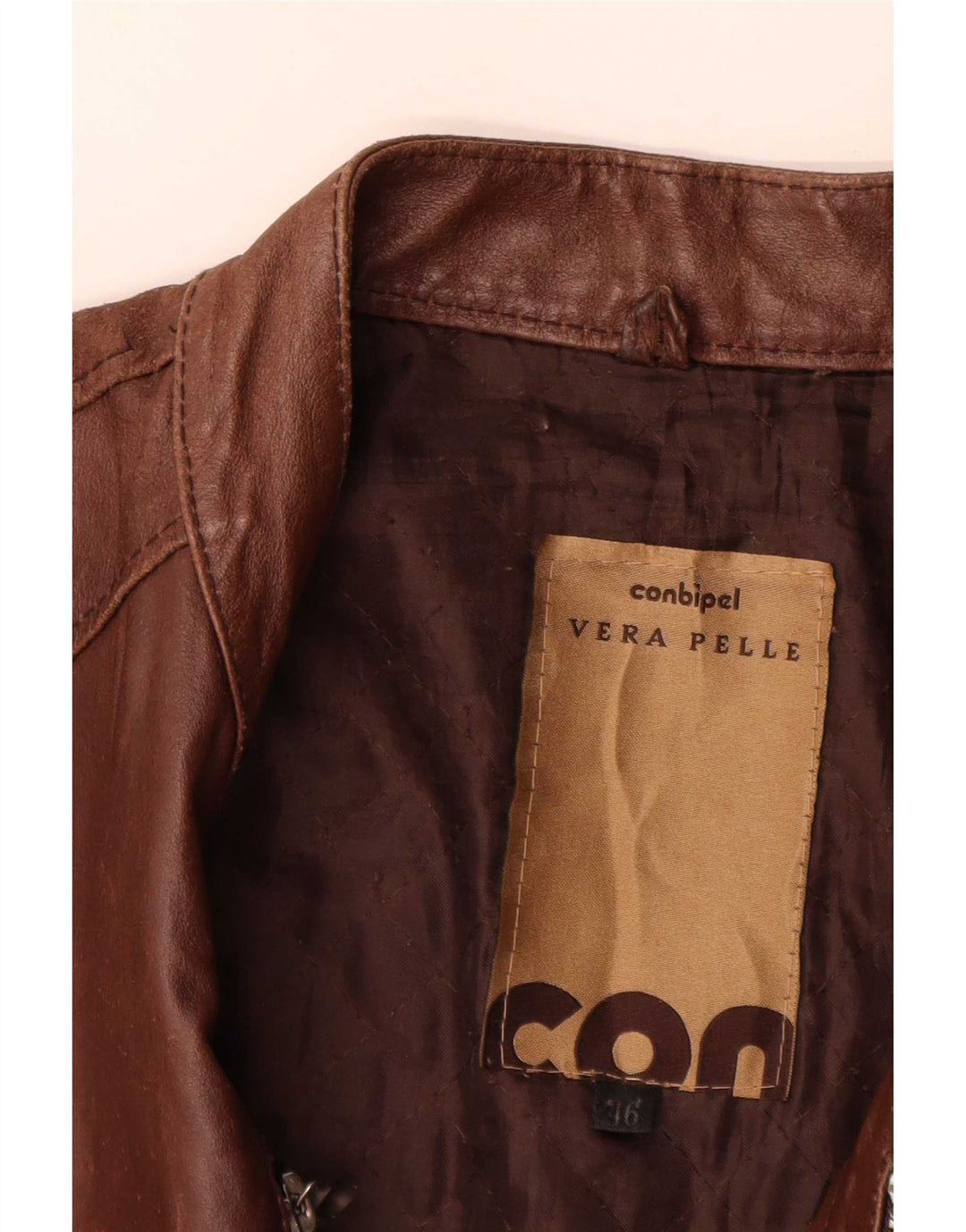 Conbipel Herren Lederjacke IT 46 Kleines braunes Leder