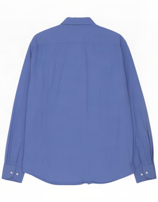 Massimo Dutti Herrenhemd 2XL Blaue Baumwolle