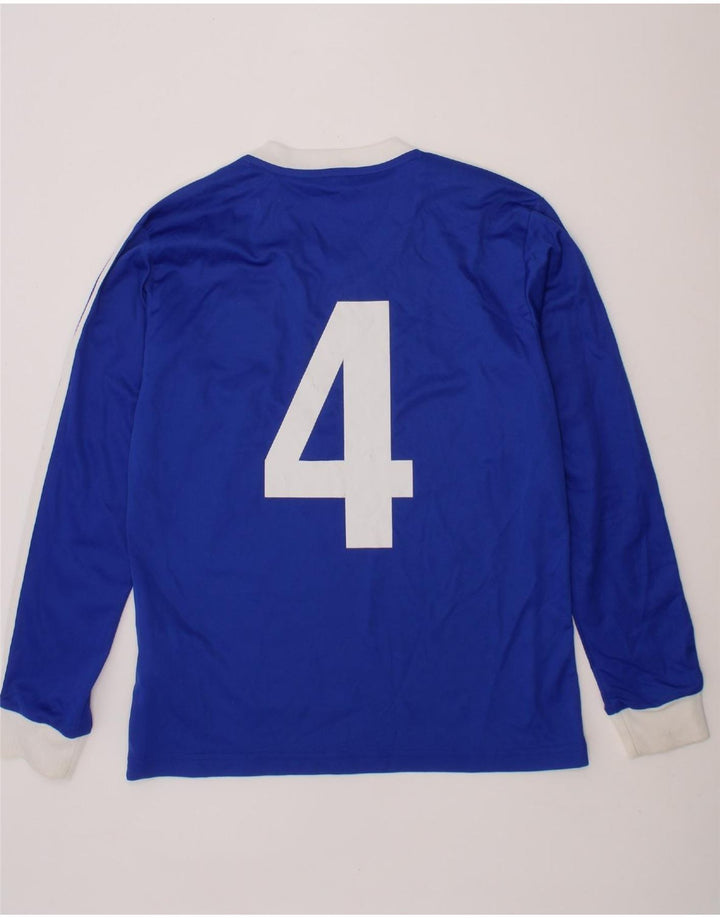 ADIDAS Boys Climalite Graphic Top Long Sleeve 9-10 Years Medium Blue Vintage Adidas and Second-Hand Adidas from Messina Hembry 