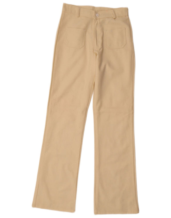 Vintage Damen Bootcut Freizeithose IT 40 Small W27 L32 Beige