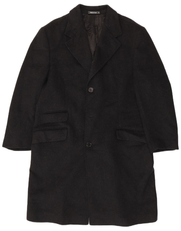 VINTAGE Herren Chesterfield Mantel IT 54 2XL Schwarze Wolle