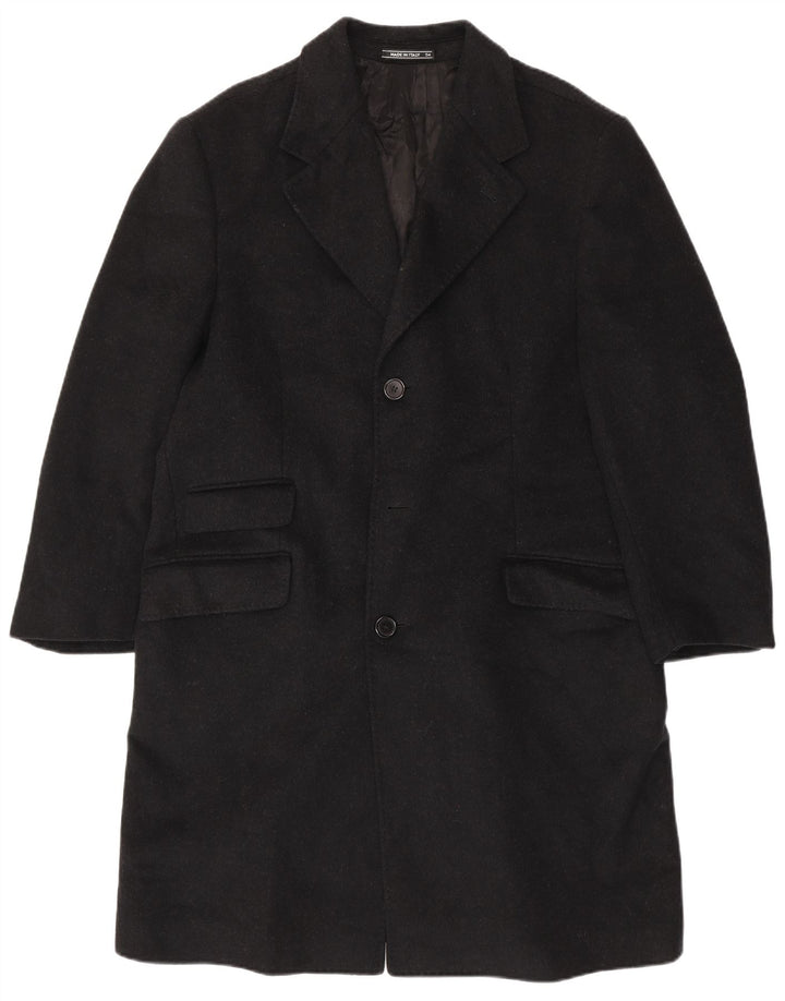 VINTAGE Herren Chesterfield Mantel IT 54 2XL Schwarze Wolle