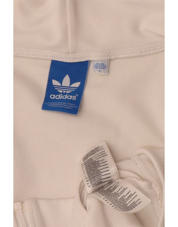 Adidas Herren-Kapuzenpullover mit Reißverschluss, groß, aus weißem Polyester