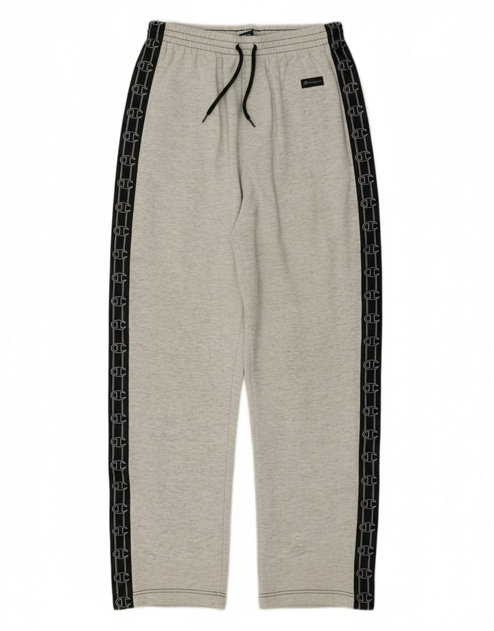 CHAMPION Mens Graphic Tracksuit Trousers Large  Grey Colourblock Cotton