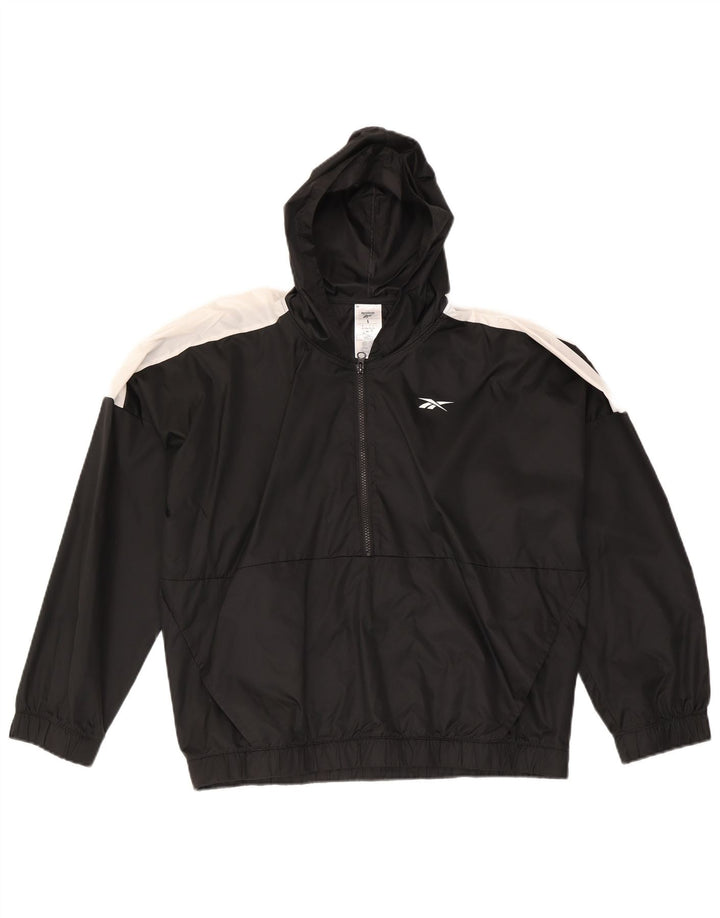 Reebok Damen-Trainingsanzug mit Kapuze, übergroß, Jacke, Gr. 16/18, Größe L, Schwarz