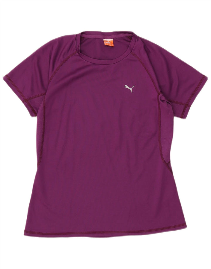 PUMA Damen T-Shirt Top UK 12 Medium Lila Polyester