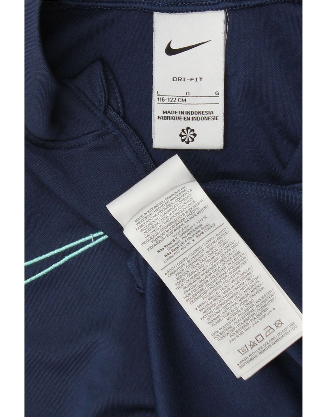 Nike Dri Fit Pullover-Trainingsanzug für Jungen, 12–13 Jahre, Größe L, Marineblau