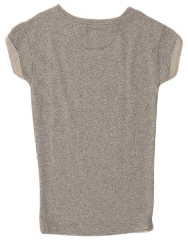 Puma Damen T-Shirt Top UK 8 Small Grau meliert