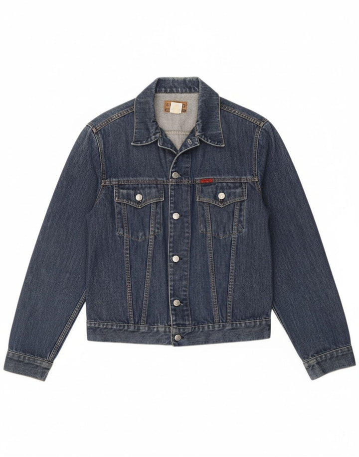 CASSUCI Mens Denim Jacket UK 38 Medium Blue Cotton