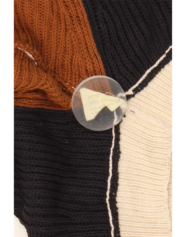 Vintage Damen Pullover mit 1/2-Ärmeln und U-Boot-Ausschnitt, Größe 44, mittelmehrfarbig