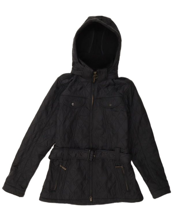 Barbour Damen-Steppjacke mit Kapuze, UK 12, mittelgraues Polyamid