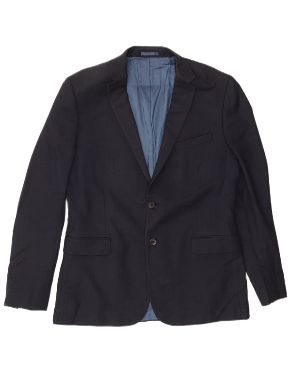 John Lewis Herren-Blazer mit 2 Knöpfen, schmale Passform, UK 42, XL, marineblaue Wolle