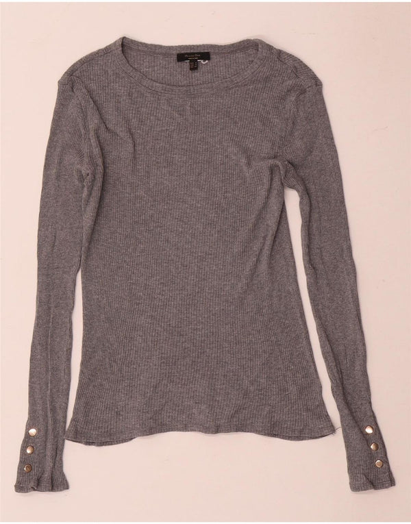 Massimo Dutti Damen Top Langarm UK 8 Small Grau