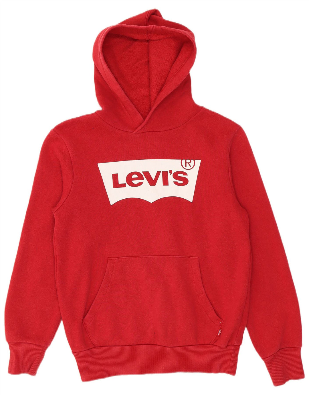 Levi's Jungen-Pullover mit grafischem Kapuzenpullover, 9–10 Jahre, rote Baumwolle