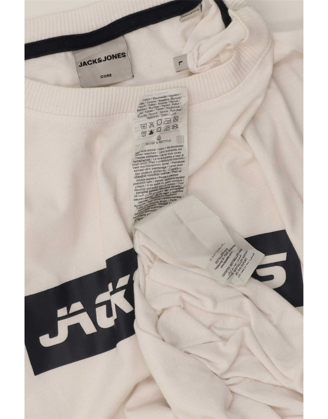 Jack & Jones Herren-T-Shirt mit Grafik, Größe L, aus weißer Baumwolle