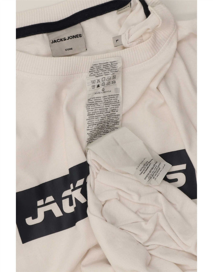 Jack & Jones Herren-T-Shirt mit Grafik, Größe L, aus weißer Baumwolle