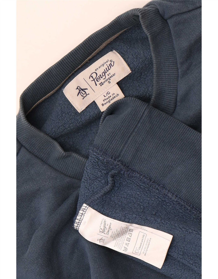Pinguin-Herren-Sweatshirt-Pullover, große blaue Baumwolle