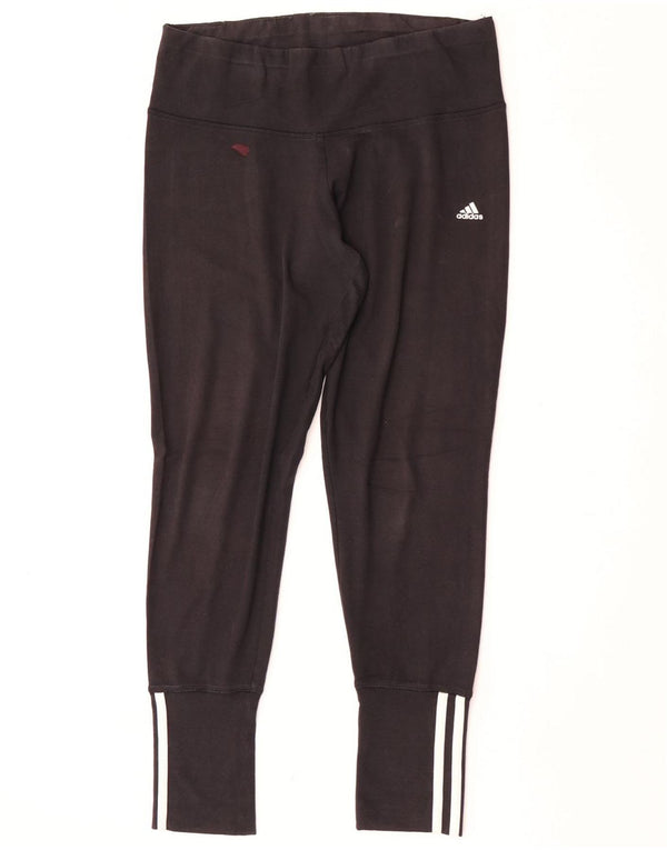 Adidas Damen Leggings UK 12/14 Mittelschwarze Baumwolle