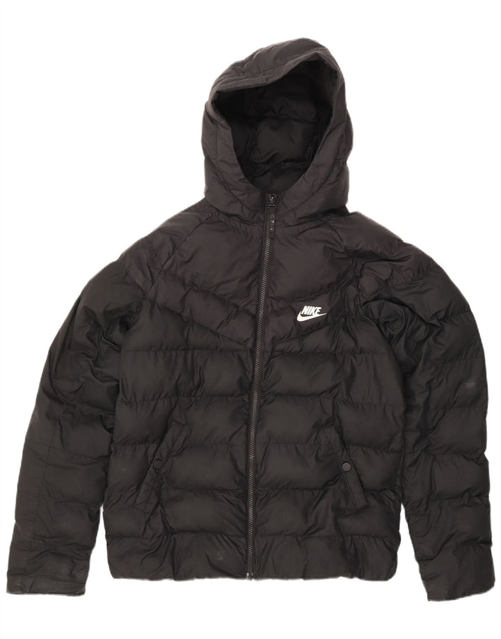 Nike Wattierte Jacke mit Kapuze für Jungen, 13–14 Jahre, XL, schwarzes Polyester