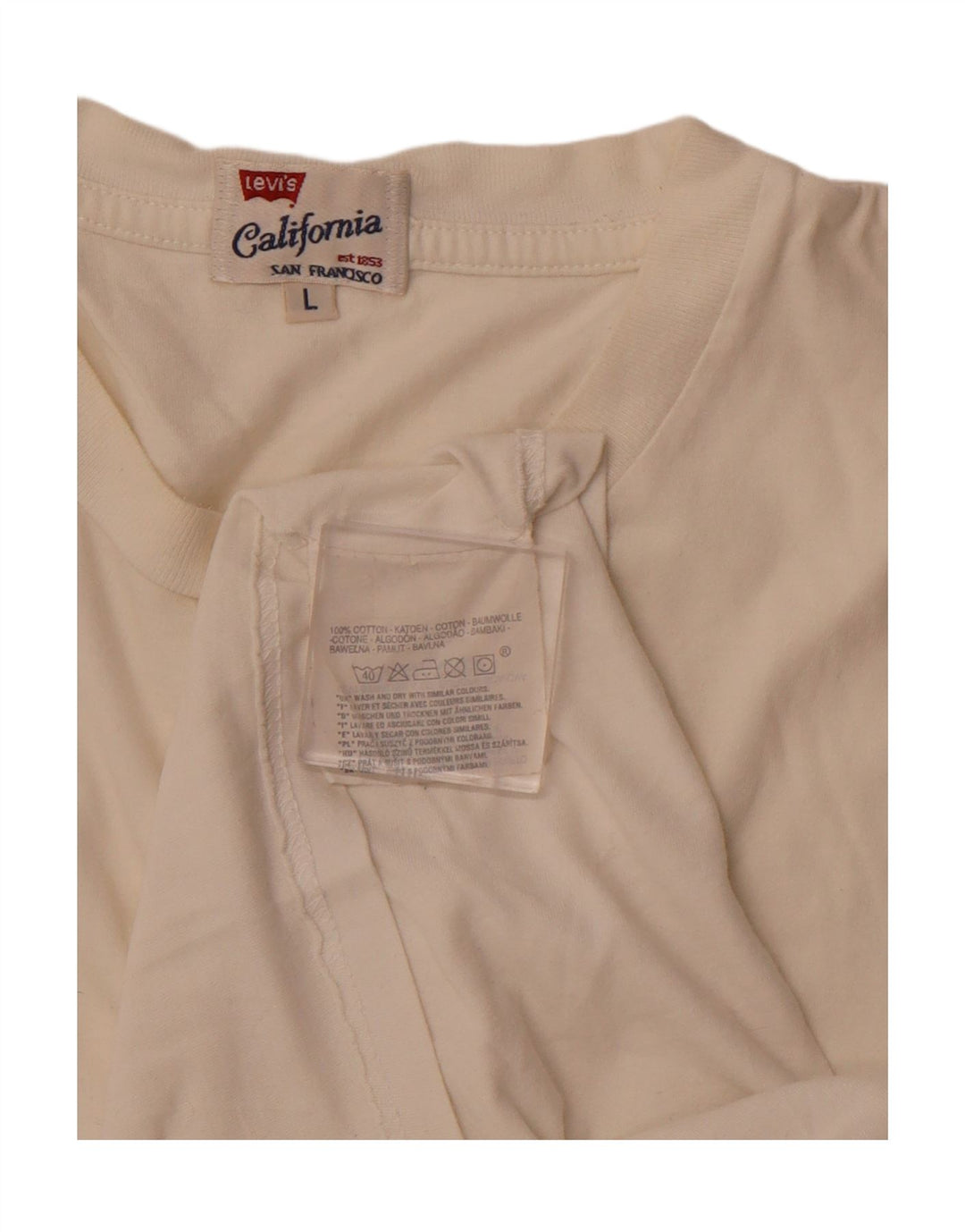 Levi's Damen T-Shirt Top UK 16 Large Weiße Baumwolle
