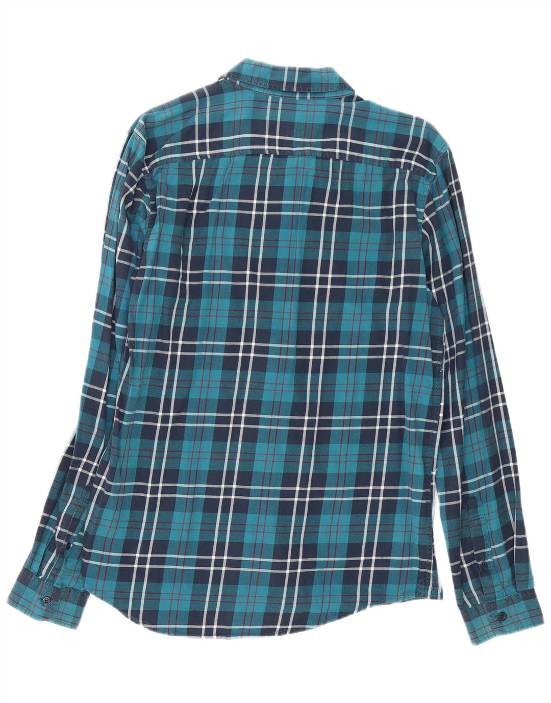 Jack Wills Herren-Flanellhemd mit klassischer Passform, mittelblau karierte Baumwolle