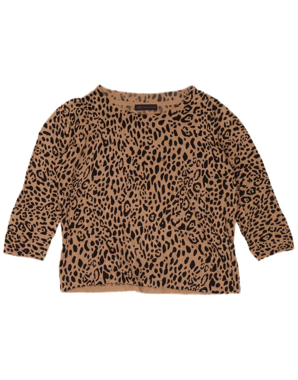 Marks & Spencer Damen Crop Crew Neck Pullover Pullover UK 12 Mittelbraun