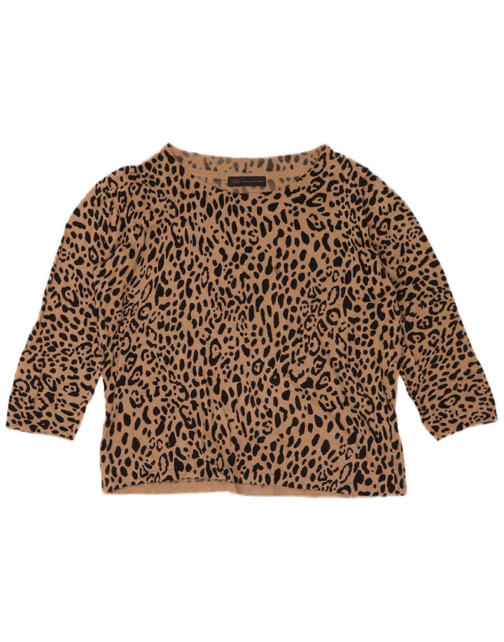 Marks & Spencer Damen Crop Crew Neck Pullover Pullover UK 12 Mittelbraun