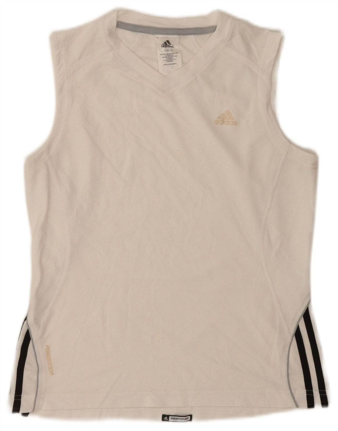 Adidas Damen Weste Top UK 10 Small Weiß Polyester