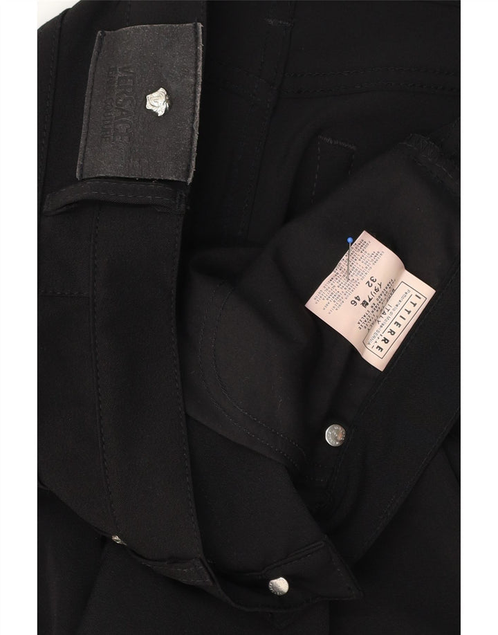 VERSACE Herren gerade Freizeithose IT 46 Small W32 L30 Schwarz Polyester