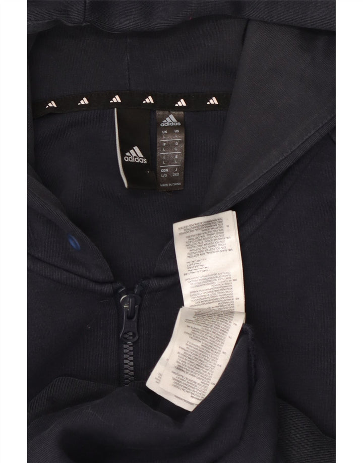 Adidas Herren-Kapuzenpullover mit Reißverschluss, groß, marineblau, Baumwolle