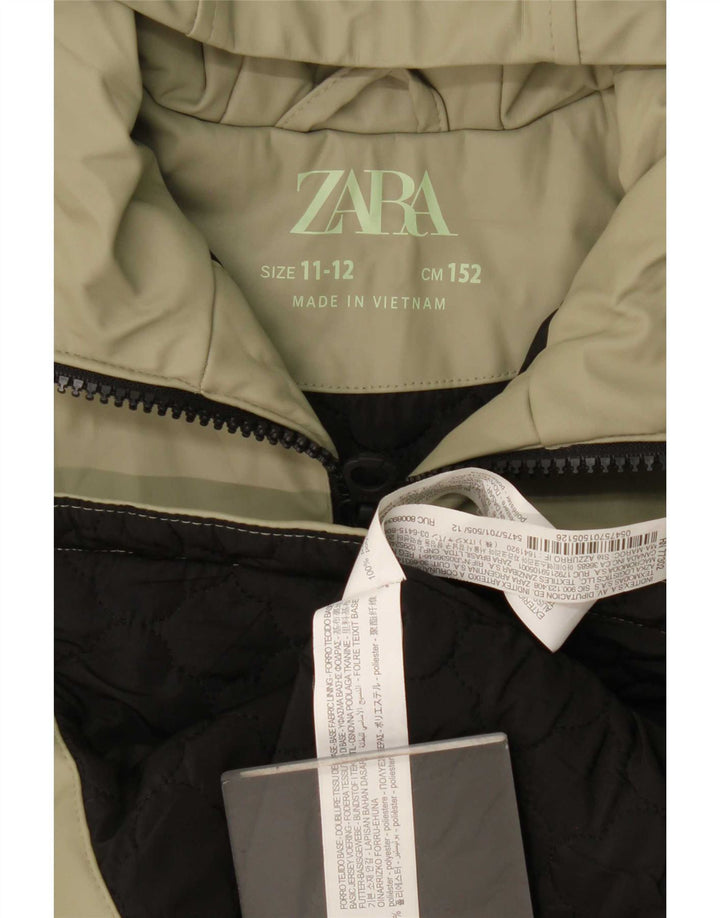 Zara Regenjacke mit Kapuze für Jungen, 11–12 Jahre, Khaki, Polyester